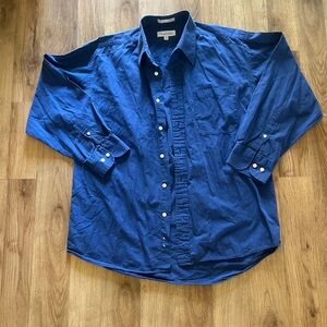 Christian Dior Vintage Men's Button Down Shirt RN 38159, Size 16/32-33, Blue